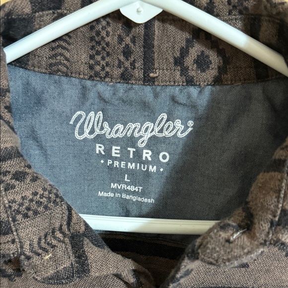 Wrangler Retro Geometric Brown and Black Shirt - Picture 2 of 5